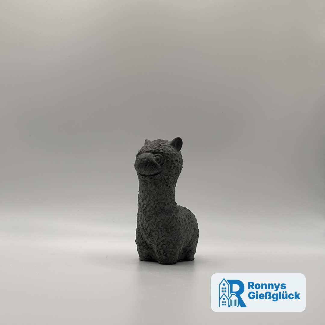 Alpaka Deko Beton anthrazit moderne Tierfigur handgemacht