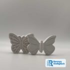 Zwei kleine Schmetterlinge aus weißem Gips – dekoratives Set Liora und Lina