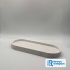 Großer ovaler Teller aus Gips in Weiß 24 cm lang – handgemachte Deko von Ronnys Gießglück