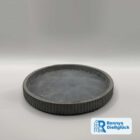 Runder Teller aus Beton in Anthrazit 21,5 cm Durchmesser mit Rillenrand – handgemachte Deko