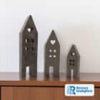 Deko Häuser Set aus Beton klein mittel groß im Wohnraum – stilvolle Handarbeit von Ronnys Gießglück