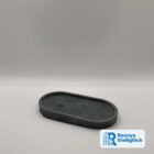 Kleiner ovaler Teller aus Beton in Anthrazit 17,5 cm lang – handgemachte Deko von Ronnys Gießglück