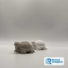 Zwei kleine Schildkröten als Dekofigur in Weiß und Grau – Modell Erika