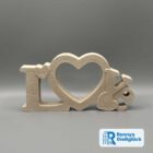 Love Schriftzug aus Beton in Grau mit Herzform – 17 cm breit, handgefertigt von Ronnys Gießglück
