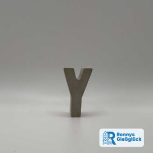 Beton Buchstabe Y handgemacht Deko personalisierbar Ronnys Gie&szlig;gl&uuml;ck