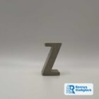 Beton Buchstabe Z in Frontansicht als personalisierte Deko für Namen wie Zoe, Zara oder Zeno
