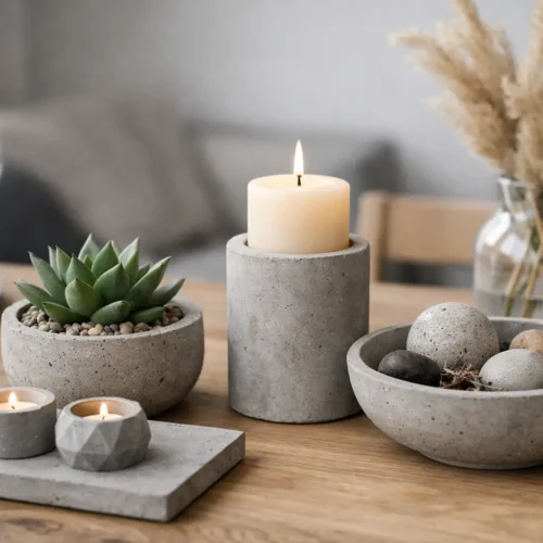 Beton Deko für den Esstisch stilvoll gestalten