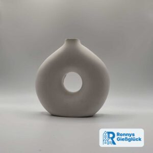 Donut Vase Gips Frontansicht moderne minimalistische Deko Ronnys Gie&szlig;gl&uuml;ck