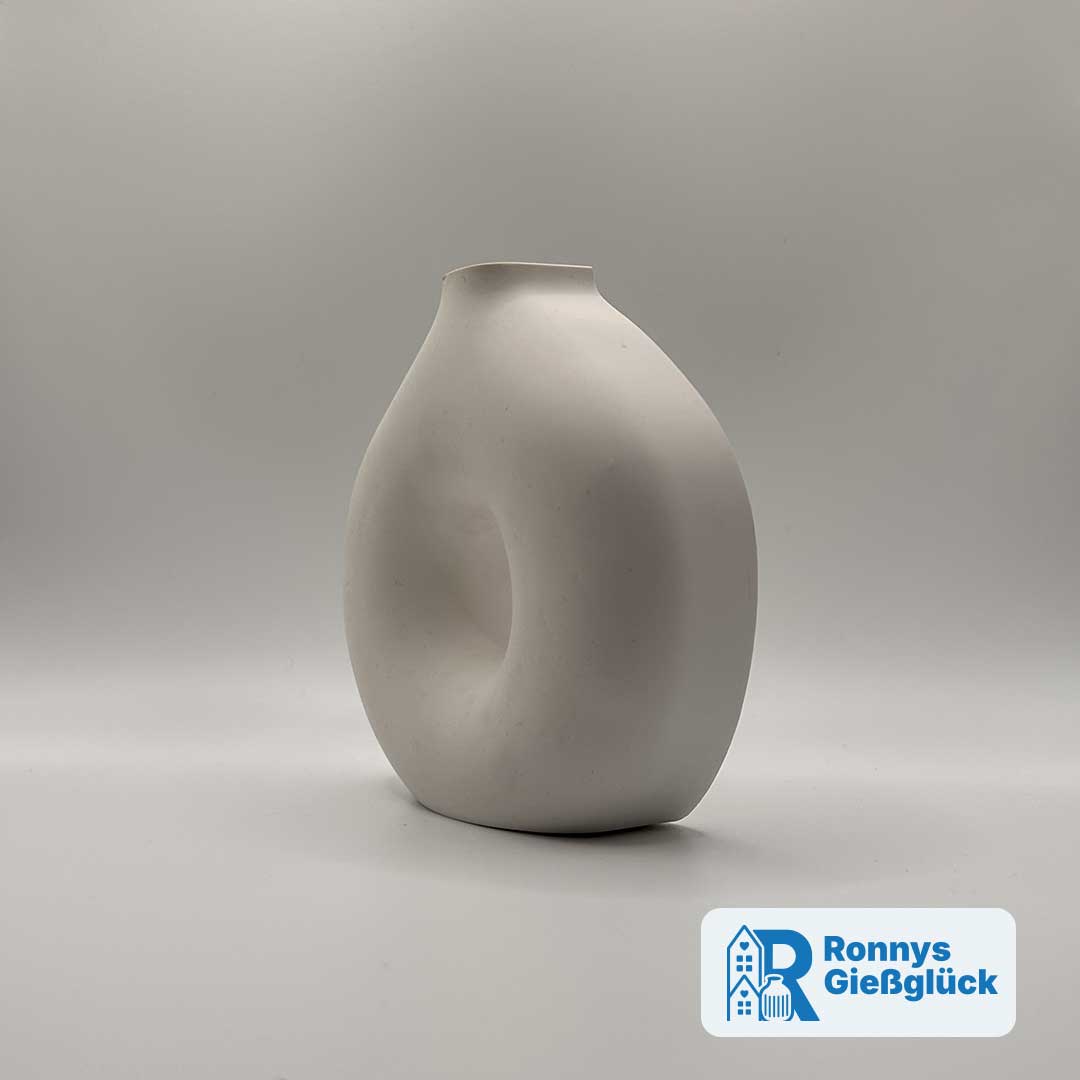Donut Vase aus Gips handgemacht moderne Deko Vase Ronnys Gießglück