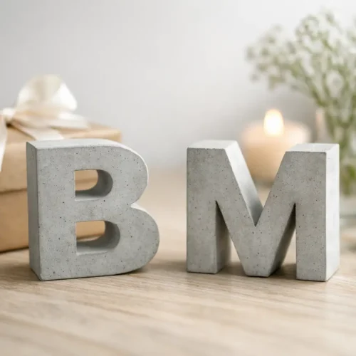 Initialen aus Beton als Geschenk mit Stil