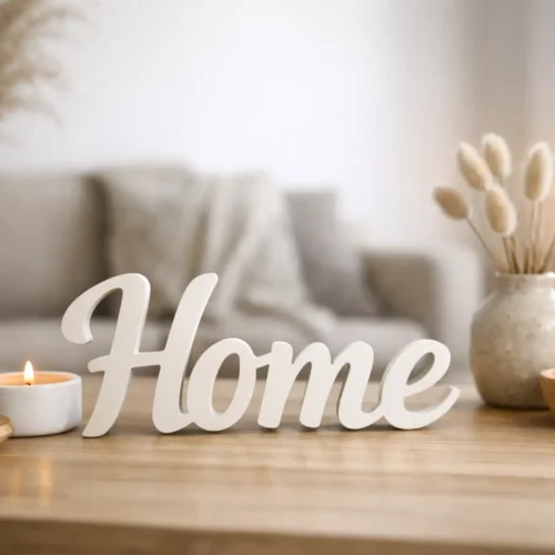Schriftzug Home Deko stilvoll einsetzen